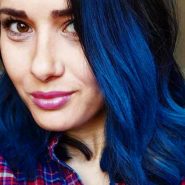 Striking and Unique Black Hair with Blue Highlights