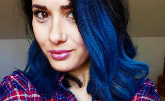 Striking and Unique Black Hair with Blue Highlights